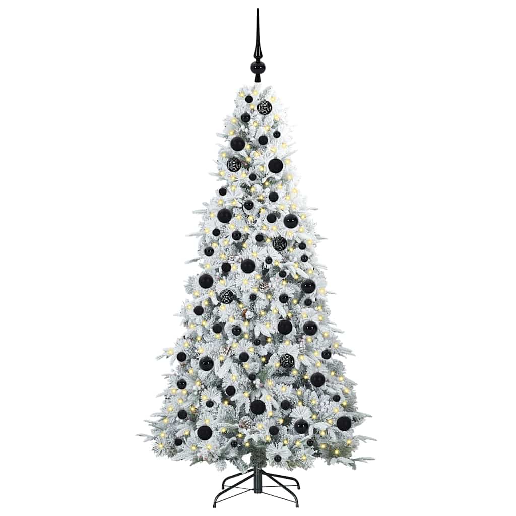 Artificial Hinged Christmas Tree White 180 cm PE and PVC