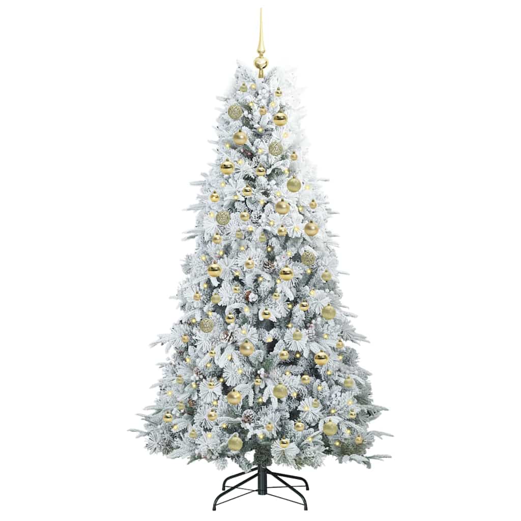 Artificial Hinged Christmas Tree White 180 cm PE and PVC