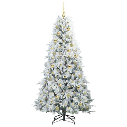 Artificial Hinged Christmas Tree White 180 cm PE and PVC
