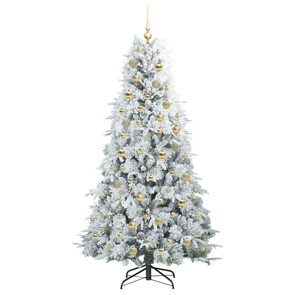 Artificial Hinged Christmas Tree White 180 cm PE and PVC