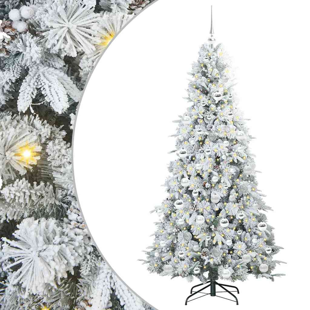 Artificial Hinged Christmas Tree White 180 cm PE and PVC