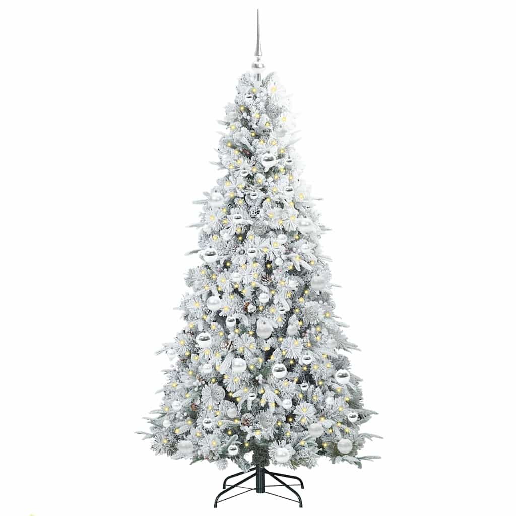 Artificial Hinged Christmas Tree White 180 cm PE and PVC