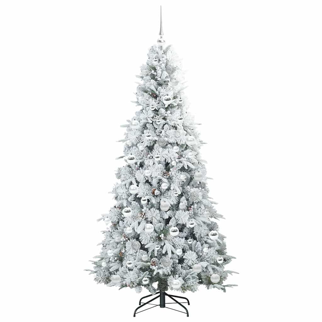 Artificial Hinged Christmas Tree White 180 cm PE and PVC
