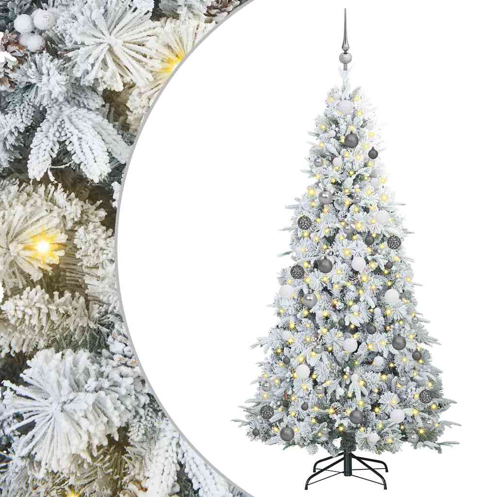 Artificial Hinged Christmas Tree White 210 cm PE and PVC