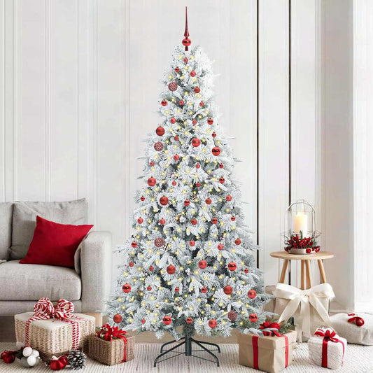 Artificial Hinged Christmas Tree White 210 cm PE and PVC