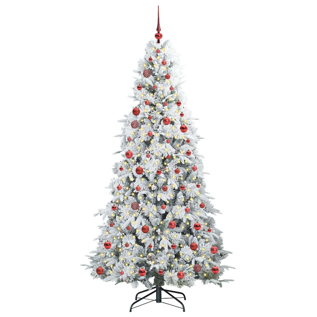 Artificial Hinged Christmas Tree White 210 cm PE and PVC