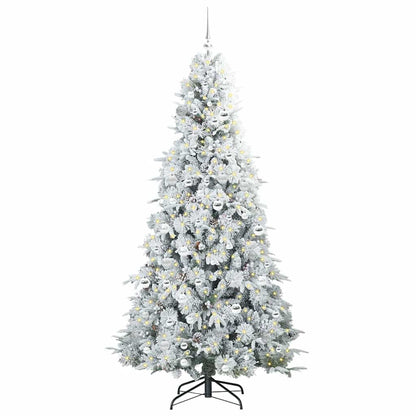 Artificial Hinged Christmas Tree White 210 cm PE and PVC