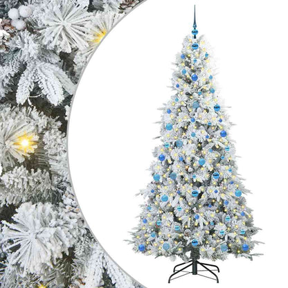 Artificial Hinged Christmas Tree White 210 cm PE and PVC