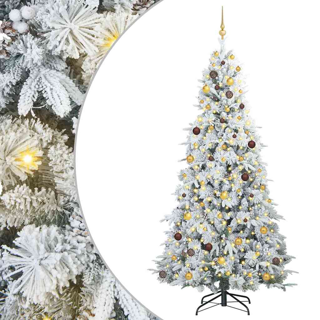 Artificial Hinged Christmas Tree White 240 cm PE and PVC