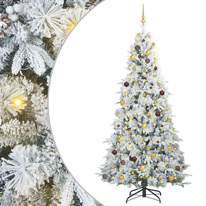 Artificial Hinged Christmas Tree White 240 cm PE and PVC