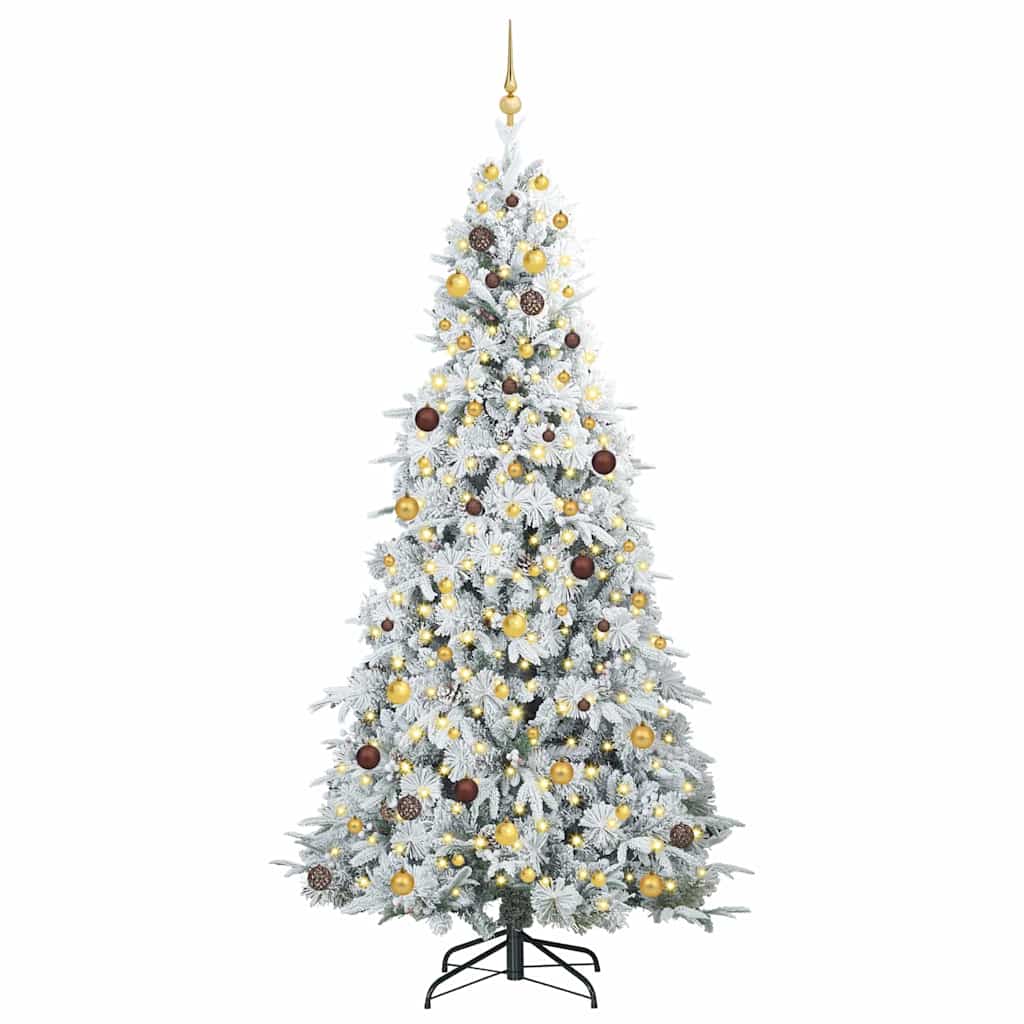 Artificial Hinged Christmas Tree White 240 cm PE and PVC