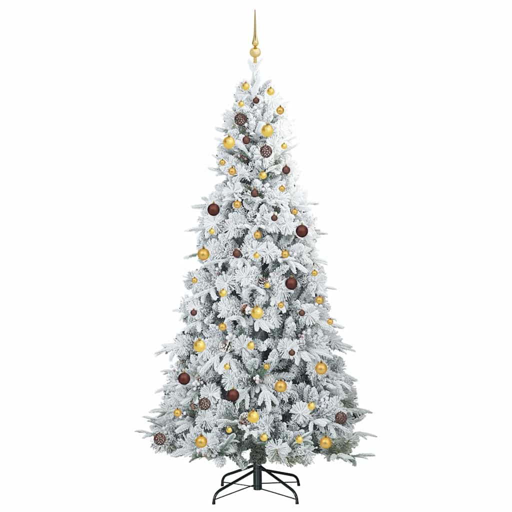 Artificial Hinged Christmas Tree White 240 cm PE and PVC