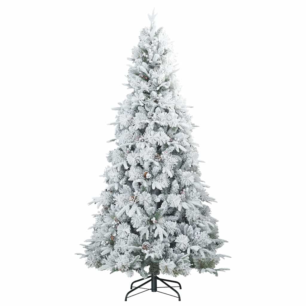 Artificial Hinged Christmas Tree White 240 cm PE and PVC