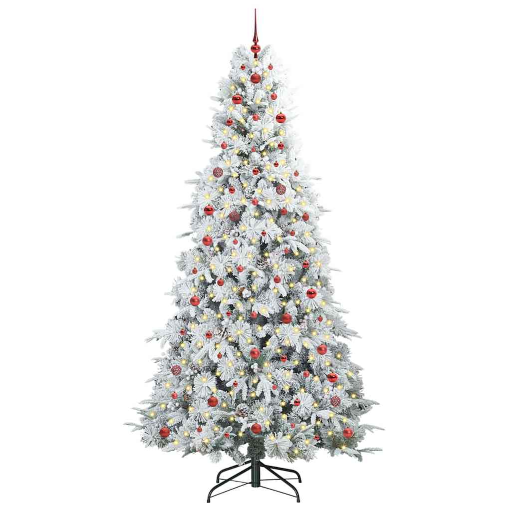 Artificial Hinged Christmas Tree White 240 cm PE and PVC