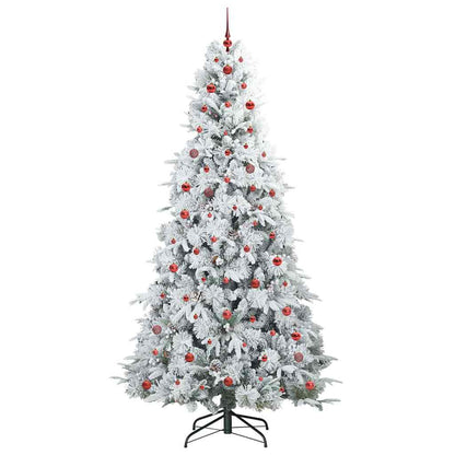Artificial Hinged Christmas Tree White 240 cm PE and PVC