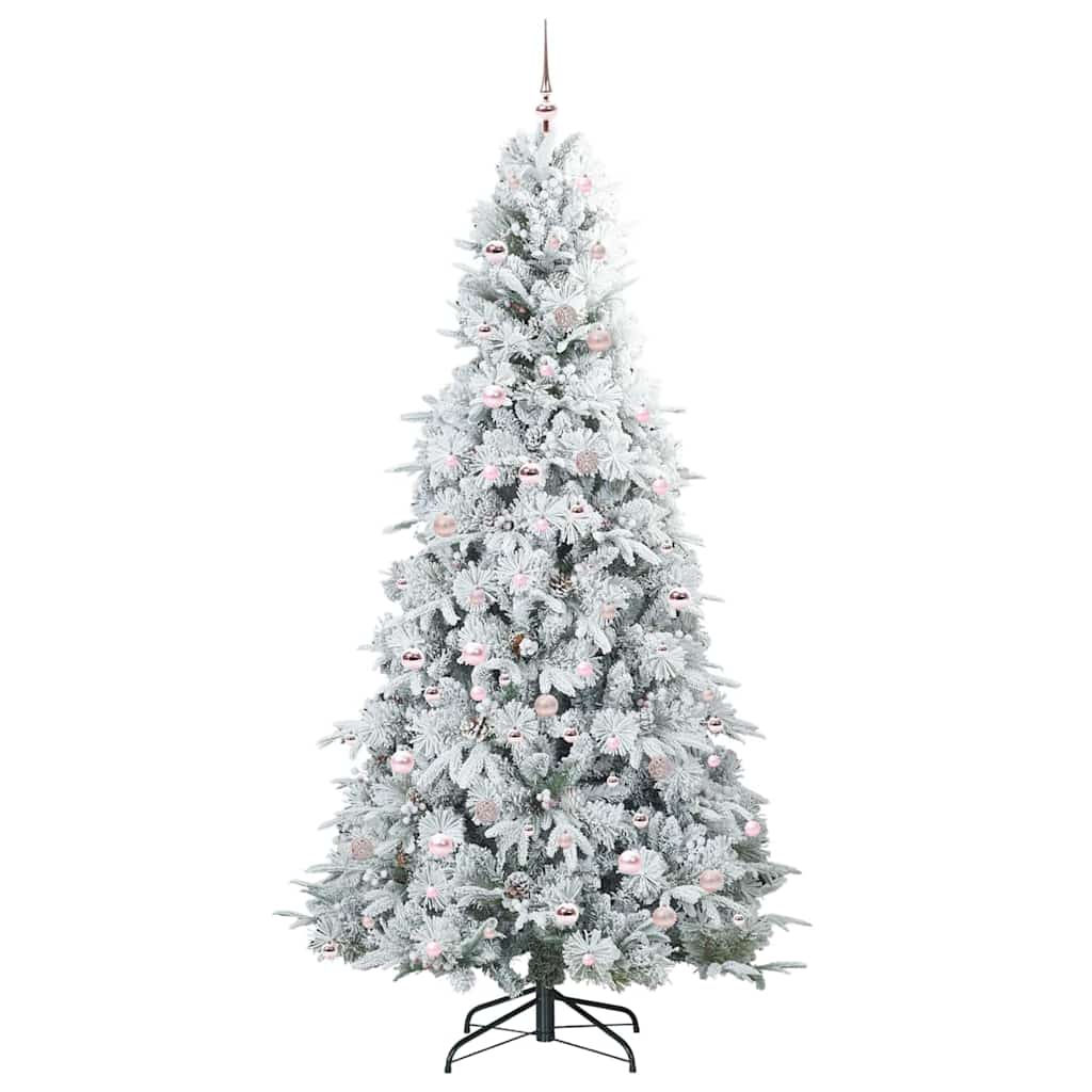 Artificial Hinged Christmas Tree White 240 cm PE and PVC