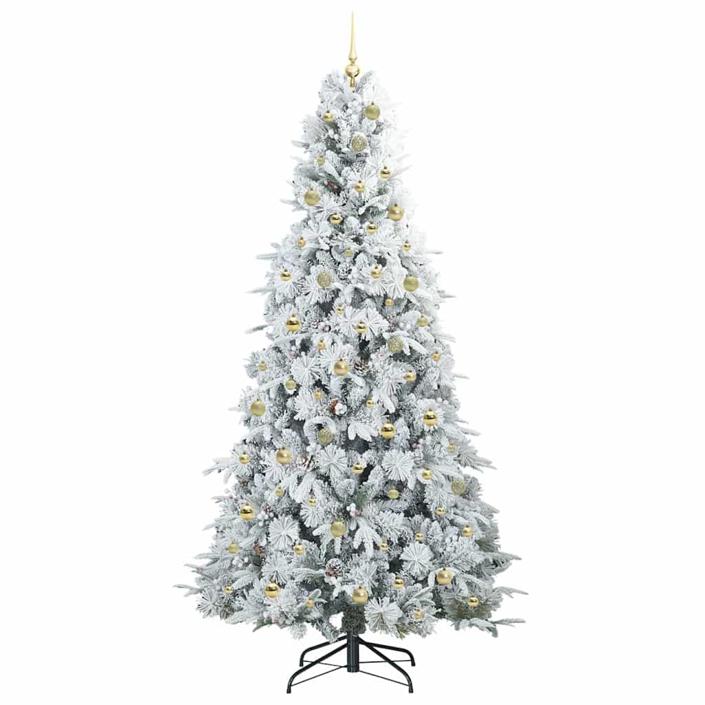Artificial Hinged Christmas Tree White 240 cm PE and PVC