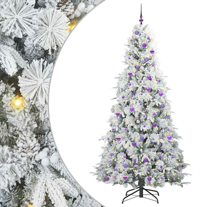 Artificial Hinged Christmas Tree White 240 cm PE and PVC