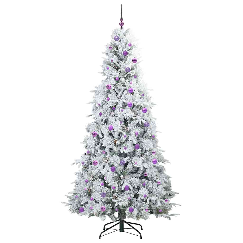 Artificial Hinged Christmas Tree White 240 cm PE and PVC