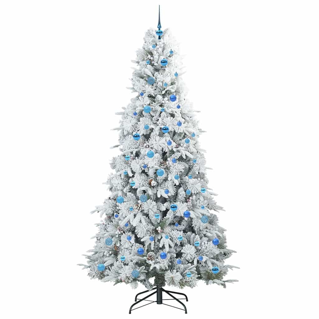 Artificial Hinged Christmas Tree White 240 cm PE and PVC