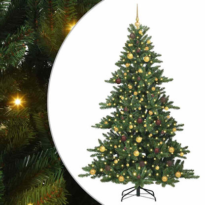 Artificial Hinged Christmas Tree Green 210 cm PVC and Steel
