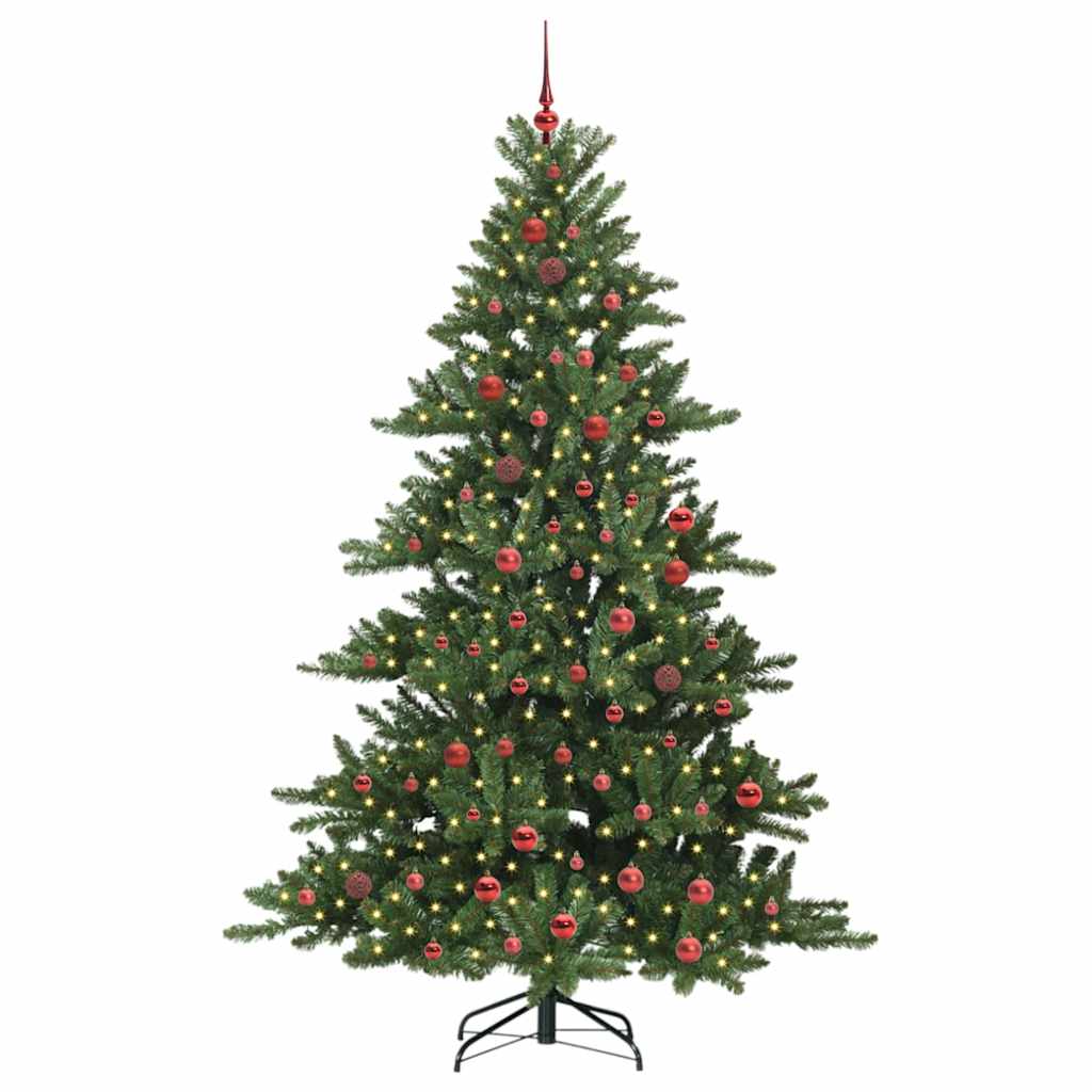 Artificial Hinged Christmas Tree Green 210 cm PVC and Steel
