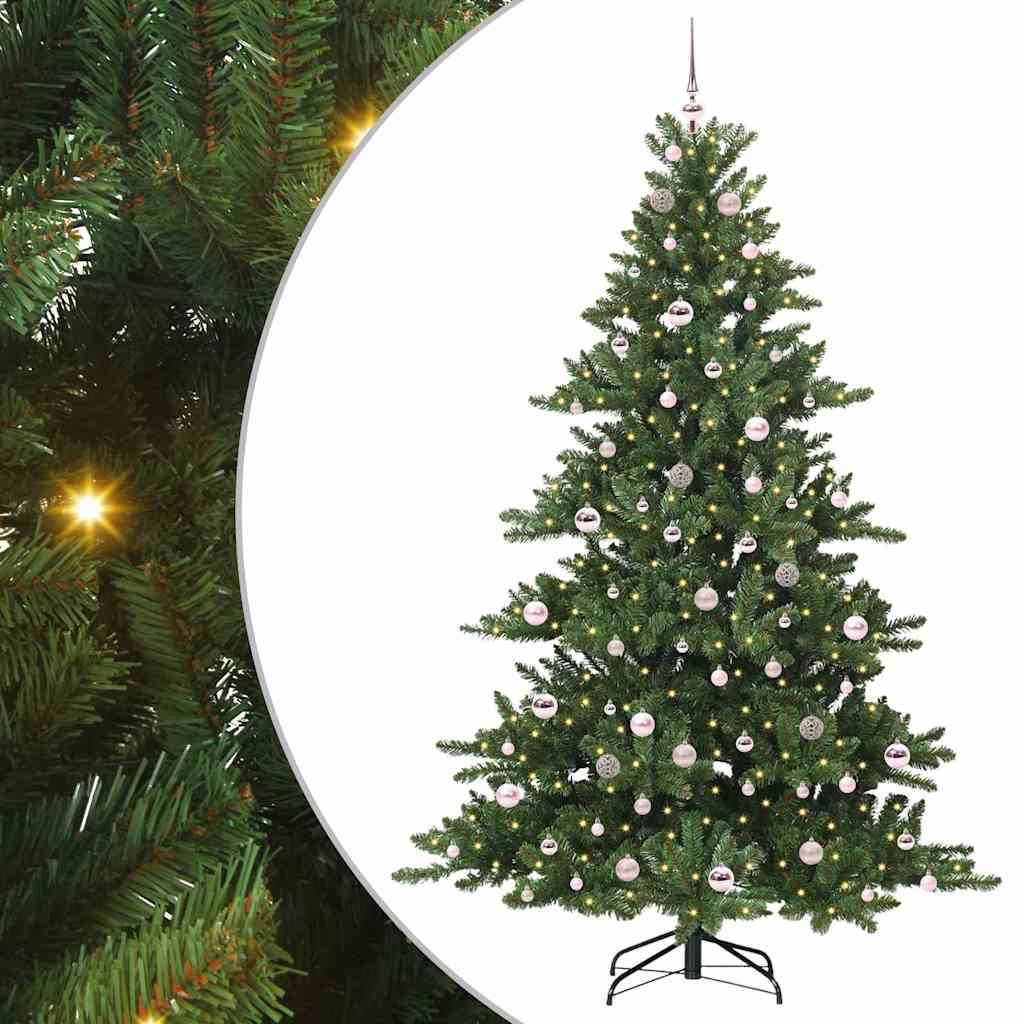 Artificial Hinged Christmas Tree Green 210 cm PVC and Steel
