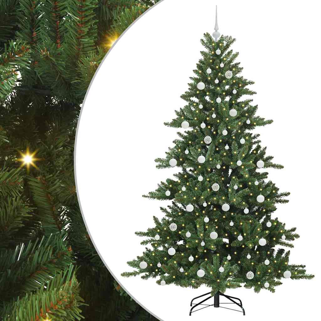 Artificial Hinged Christmas Tree Green 210 cm PVC and Steel