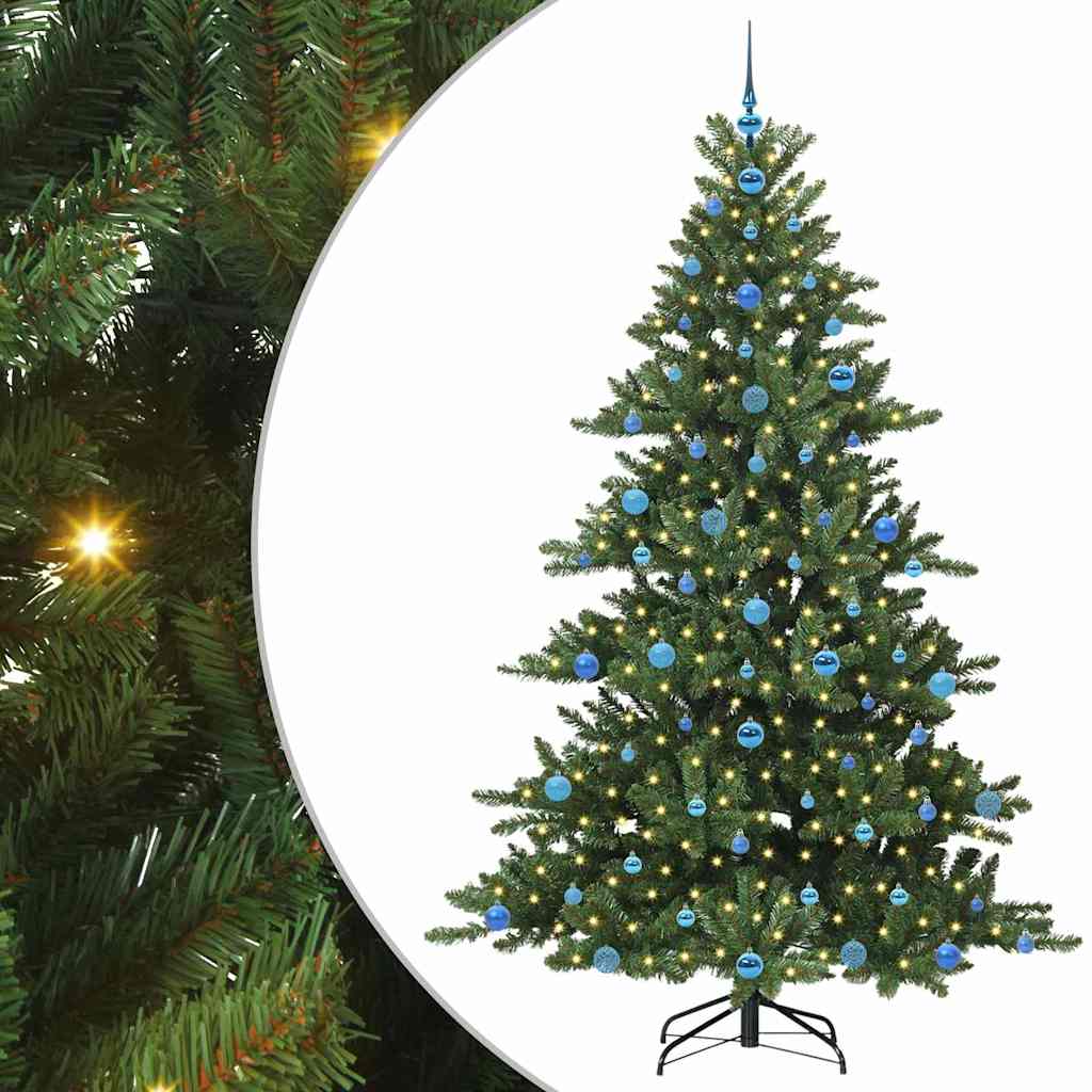 Artificial Hinged Christmas Tree Green 210 cm PVC and Steel