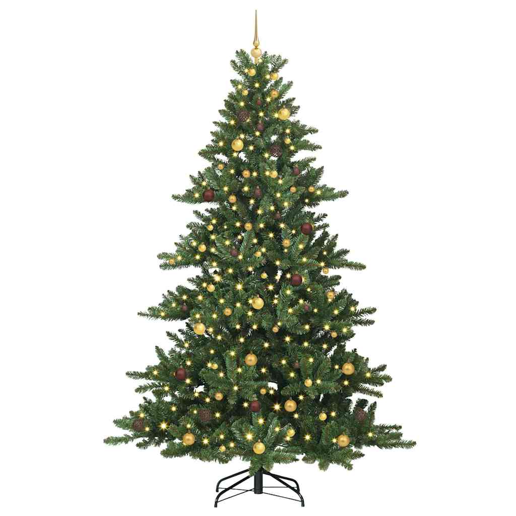 Artificial Hinged Christmas Tree Green 240 cm PVC and Steel