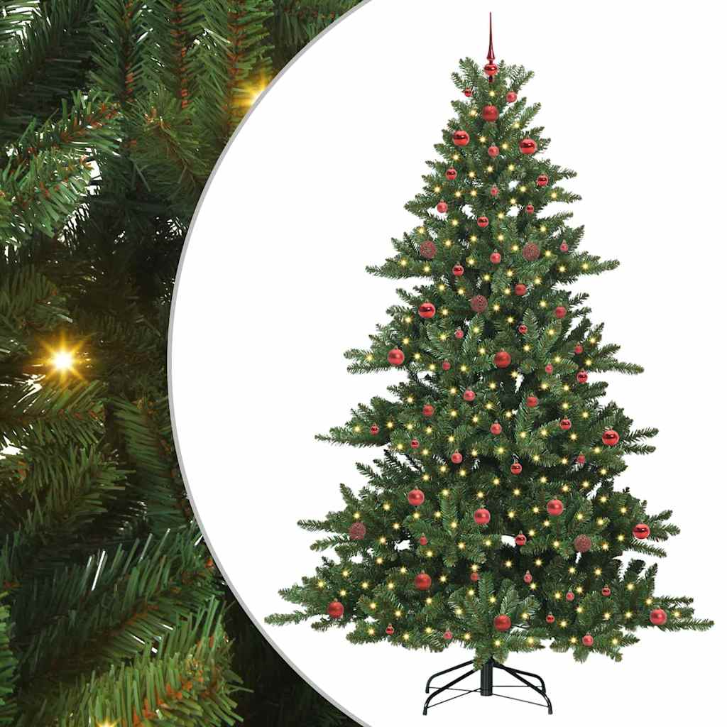 Artificial Hinged Christmas Tree Green 240 cm PVC and Steel