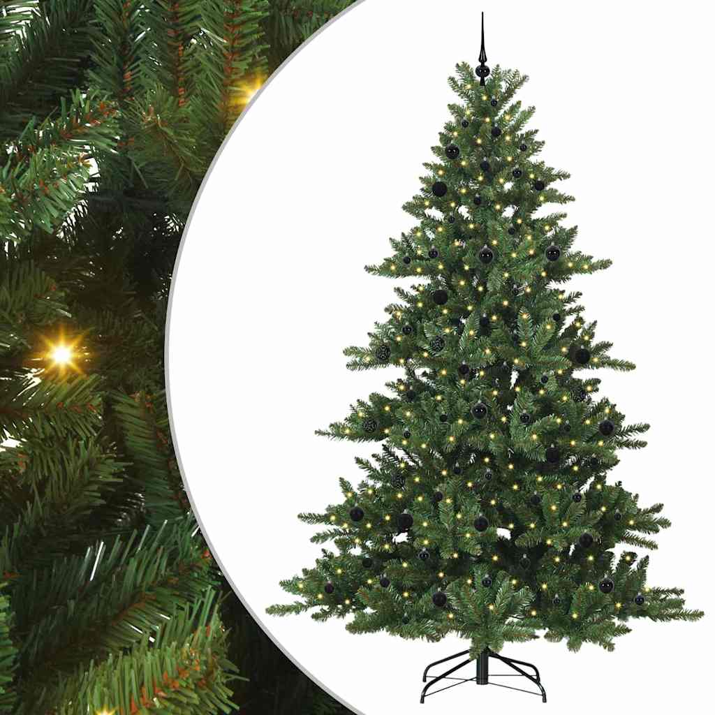 Artificial Hinged Christmas Tree Green 240 cm PVC and Steel