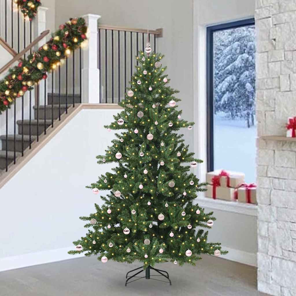 Artificial Hinged Christmas Tree Green 240 cm PVC and Steel