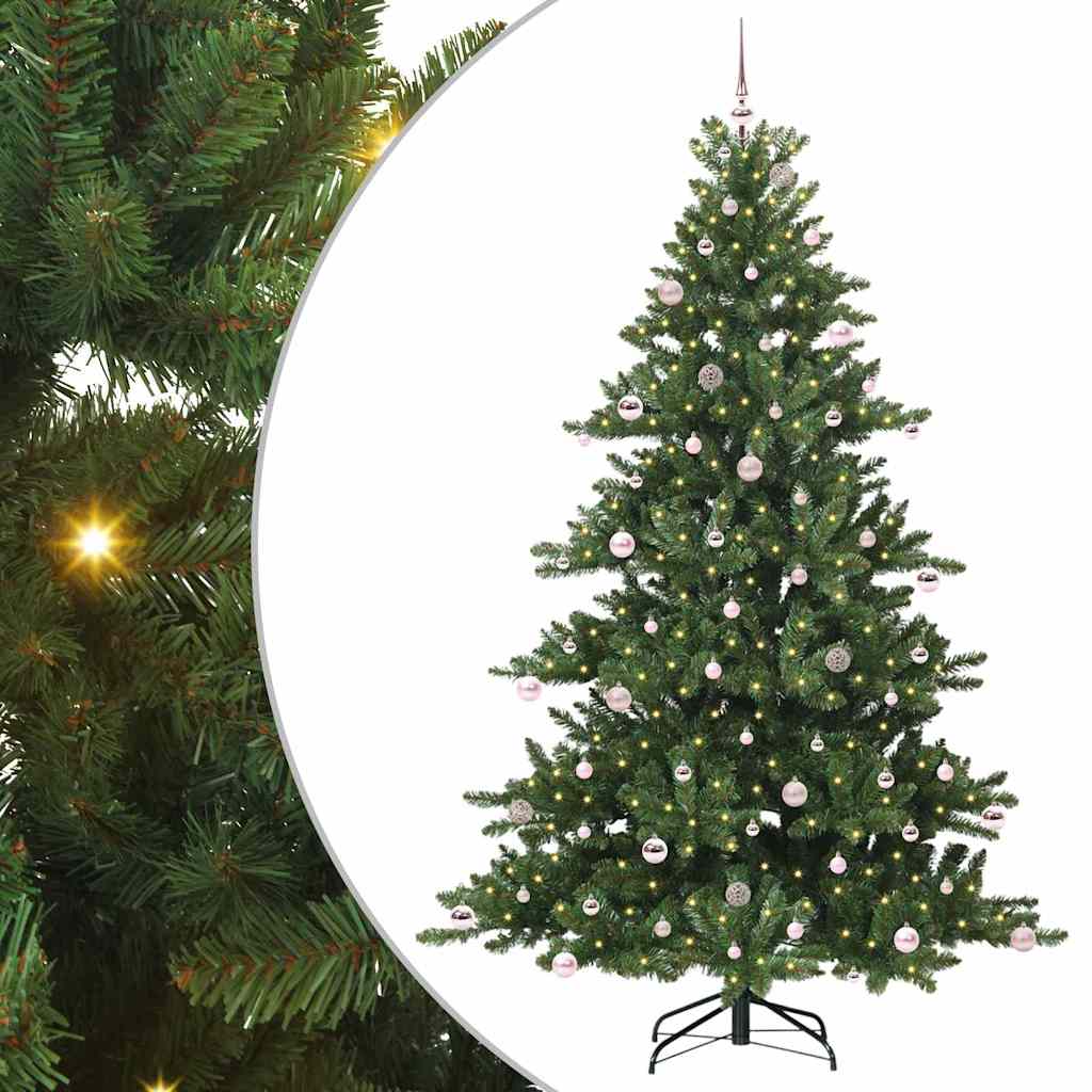Artificial Hinged Christmas Tree Green 240 cm PVC and Steel