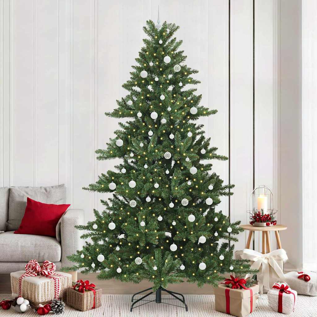 Artificial Hinged Christmas Tree Green 240 cm PVC and Steel
