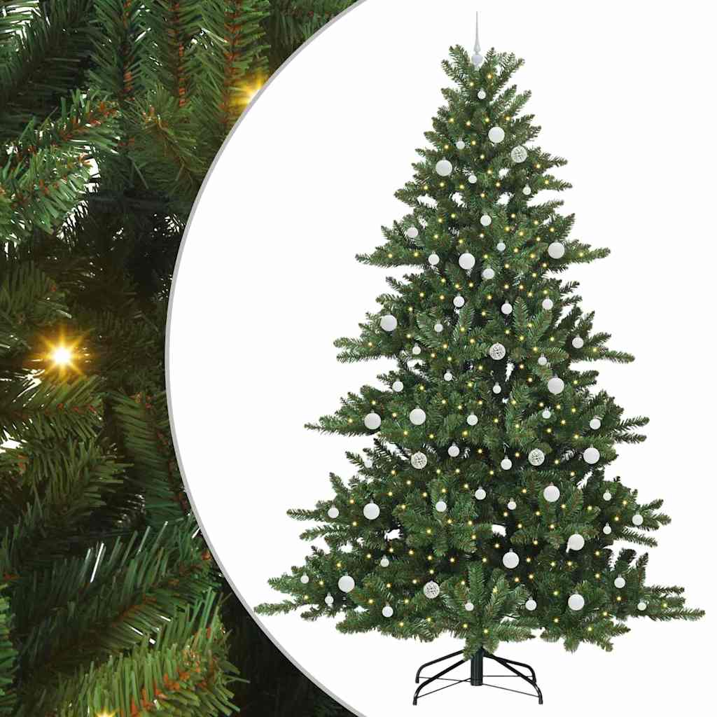 Artificial Hinged Christmas Tree Green 240 cm PVC and Steel