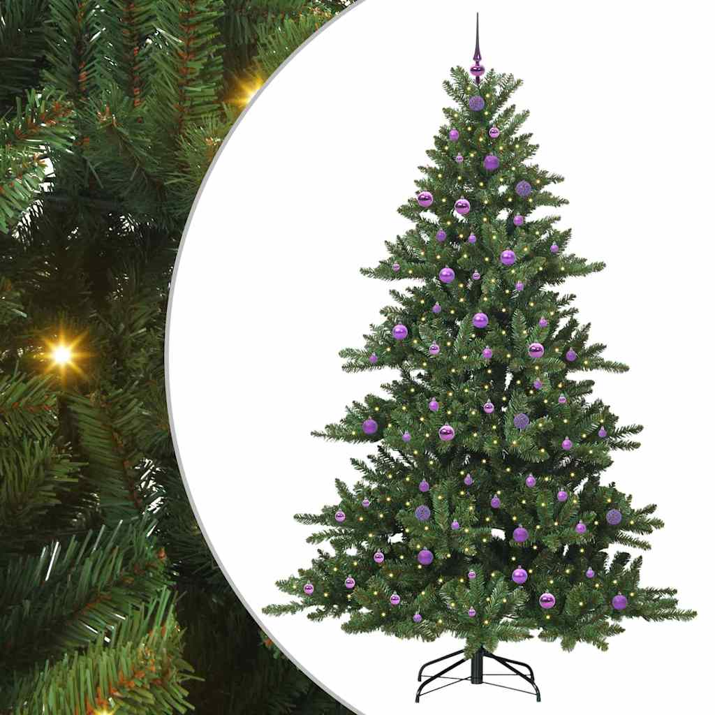 Artificial Hinged Christmas Tree Green 240 cm PVC and Steel