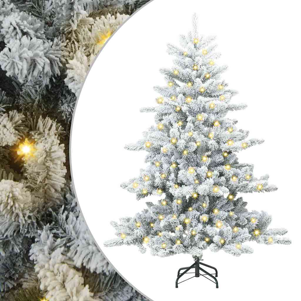 Artificial Hinged Christmas Tree White 150 cm PVC and Steel