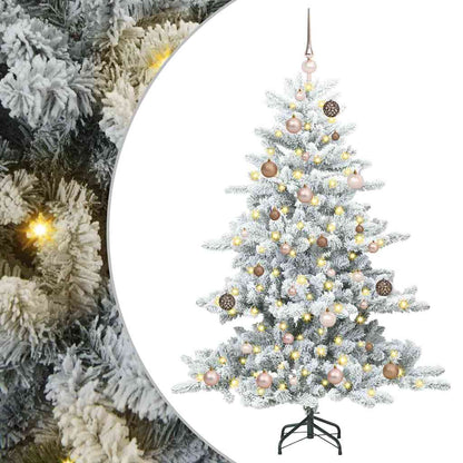 Artificial Hinged Christmas Tree White 150 cm PVC and Steel
