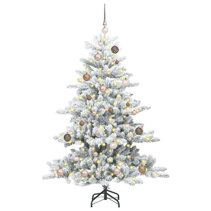 Artificial Hinged Christmas Tree White 150 cm PVC and Steel