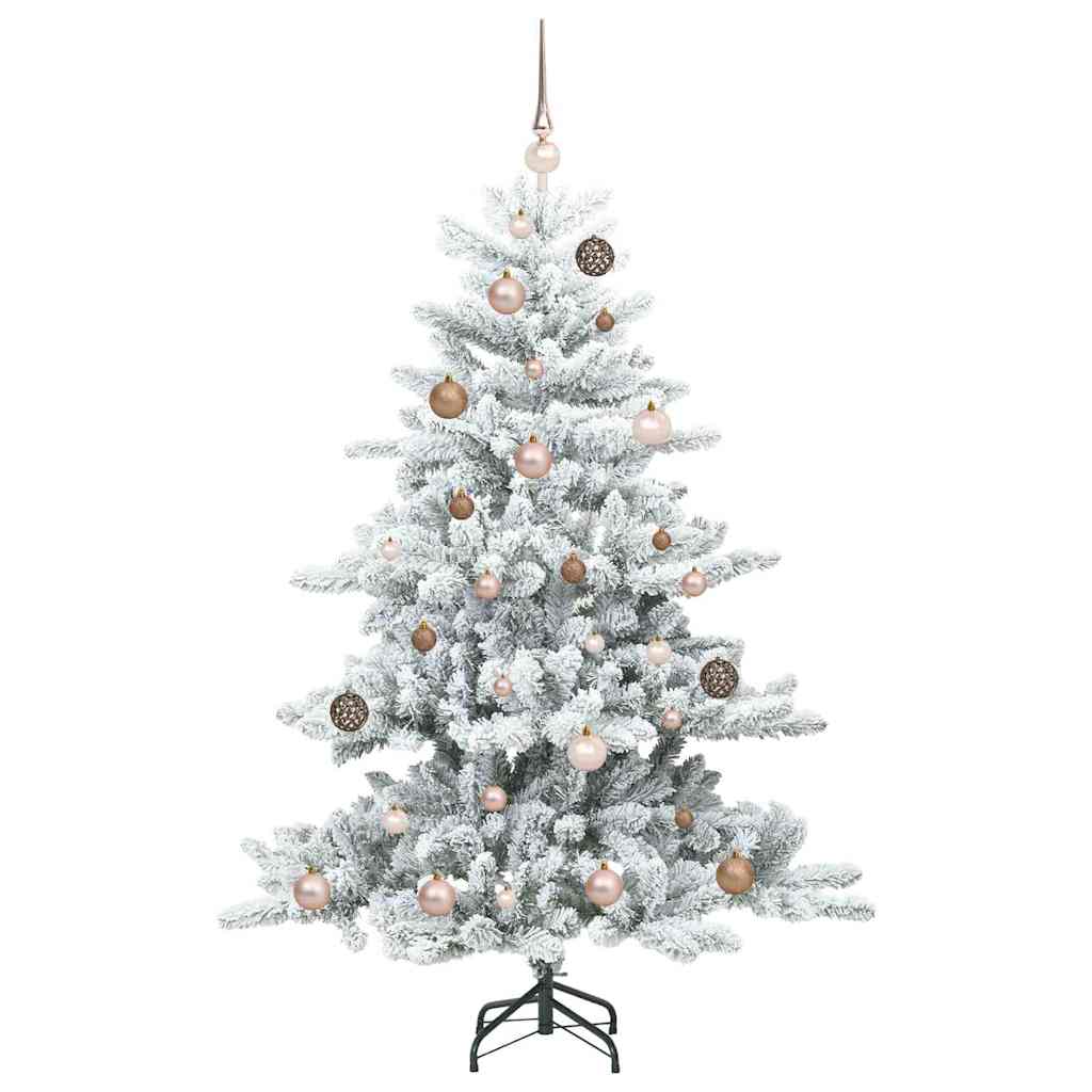 Artificial Hinged Christmas Tree White 150 cm PVC and Steel