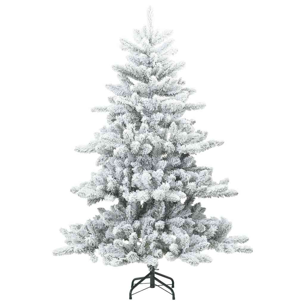 Artificial Hinged Christmas Tree White 150 cm PVC and Steel