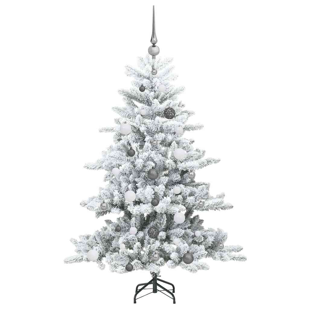 Artificial Hinged Christmas Tree White 150 cm PVC and Steel
