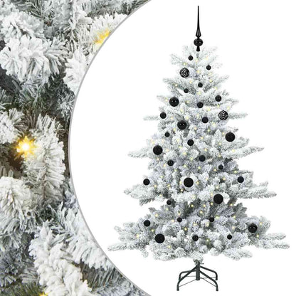 Artificial Hinged Christmas Tree White 150 cm PVC and Steel