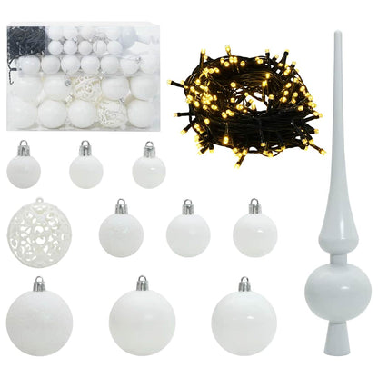 Artificial Hinged Christmas Tree White 150 cm PVC and Steel
