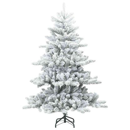 Artificial Hinged Christmas Tree White 150 cm PVC and Steel