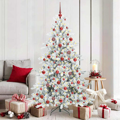 Artificial Hinged Christmas Tree White 180 cm PVC and Steel
