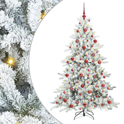 Artificial Hinged Christmas Tree White 180 cm PVC and Steel