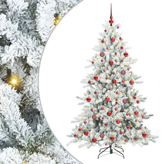 Artificial Hinged Christmas Tree White 180 cm PVC and Steel