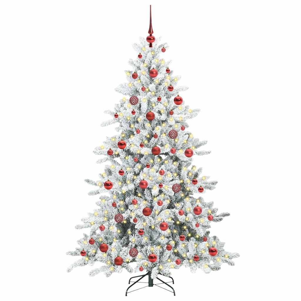 Artificial Hinged Christmas Tree White 180 cm PVC and Steel